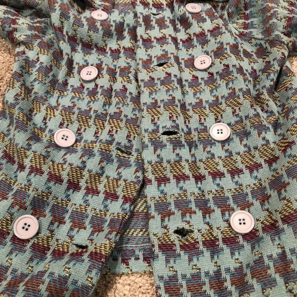 Shu Shu Hounds tooth Blue sweater jacket Size Small - Picture 6 of 10